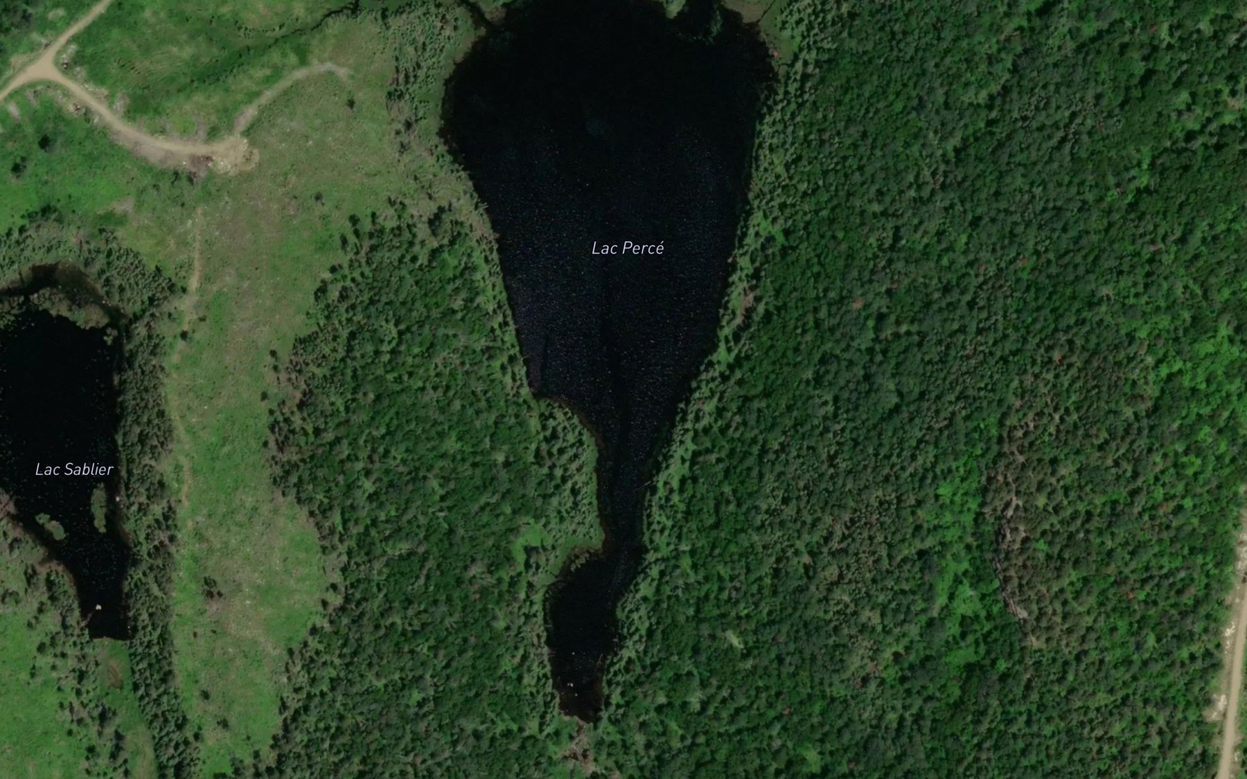 Satellite map of the Lac Perce