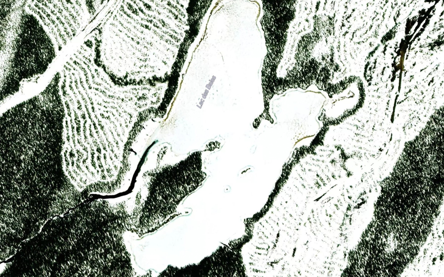 Satellite map of the Lac des Baies