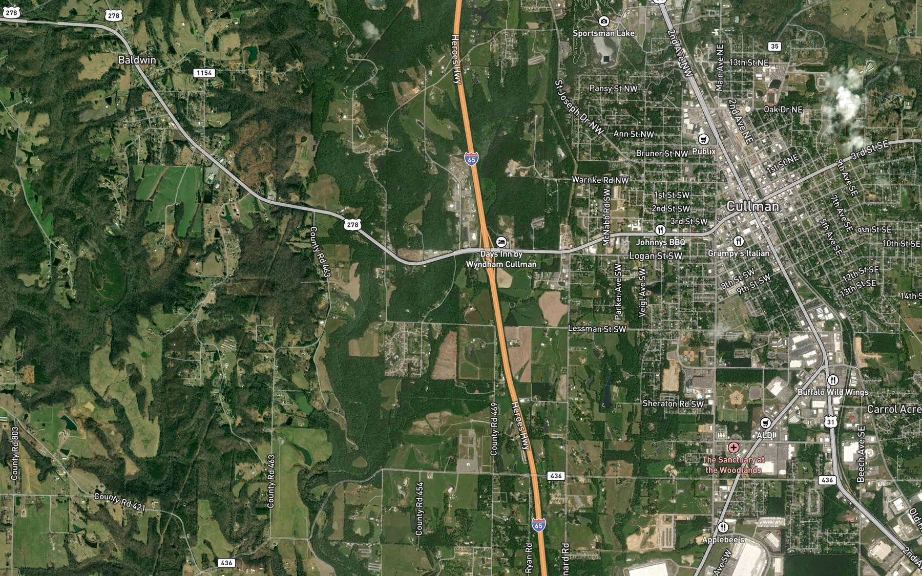 Satellite map of the Ege Farm Pond