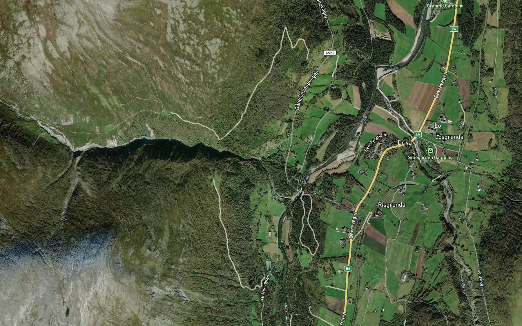 Satellite map of the Trondfossen