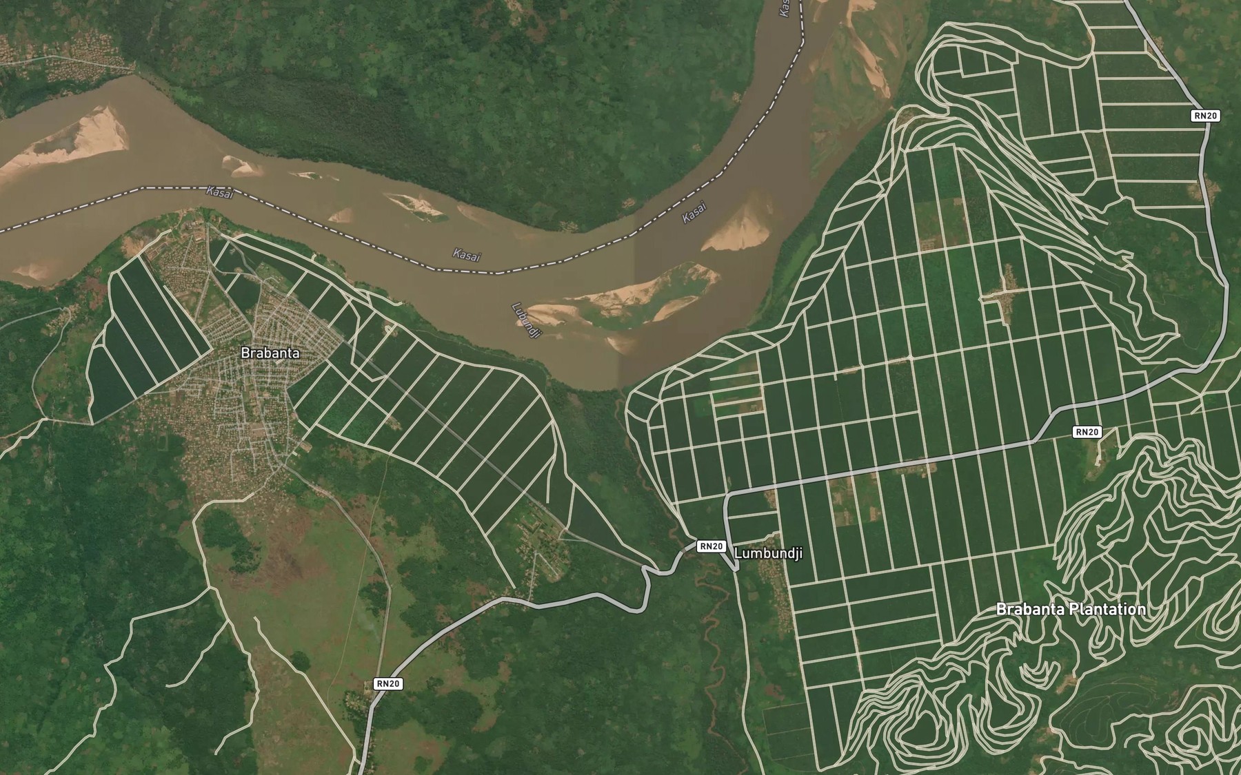 Satellite map of the Lubundji