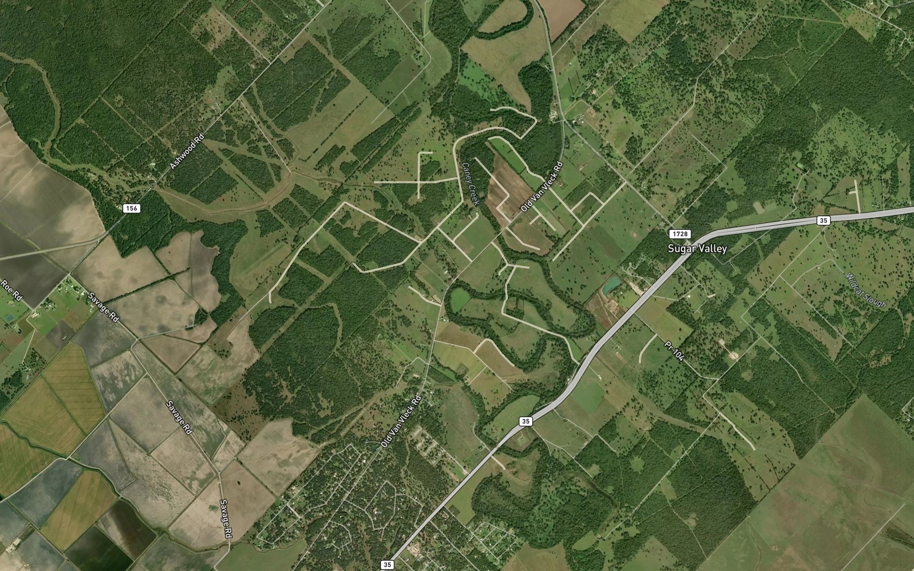 Satellite map of the Snead Slough