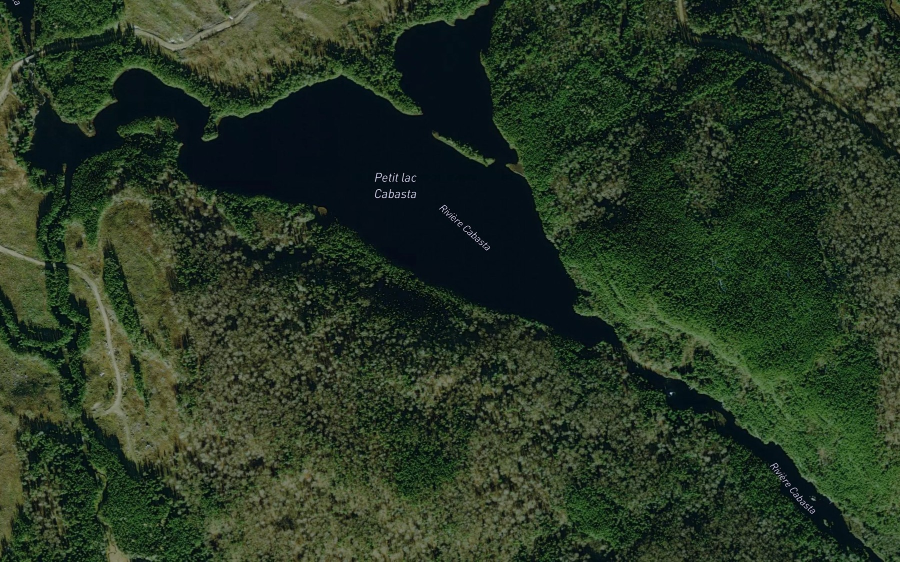 Satellite map of the Petit lac Cabasta
