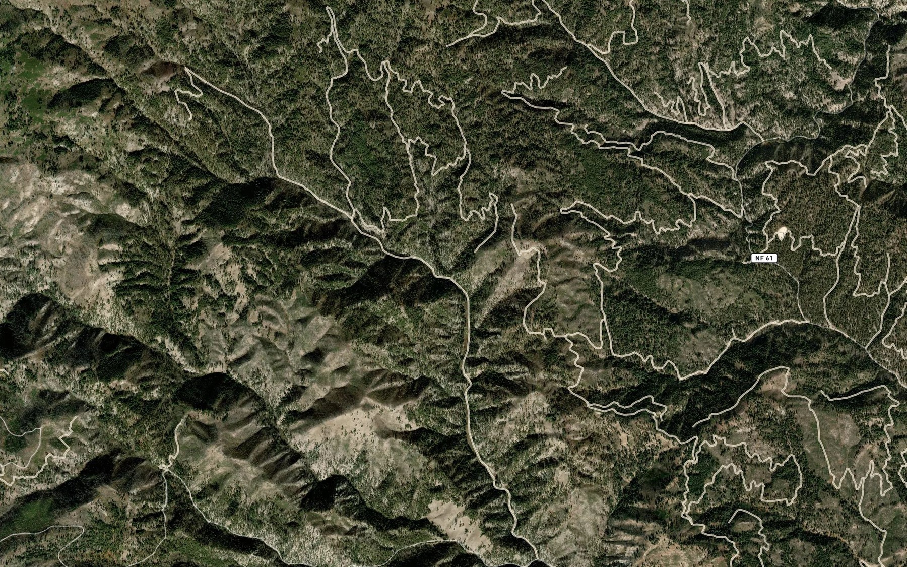 Satellite map of the Johnson Fork