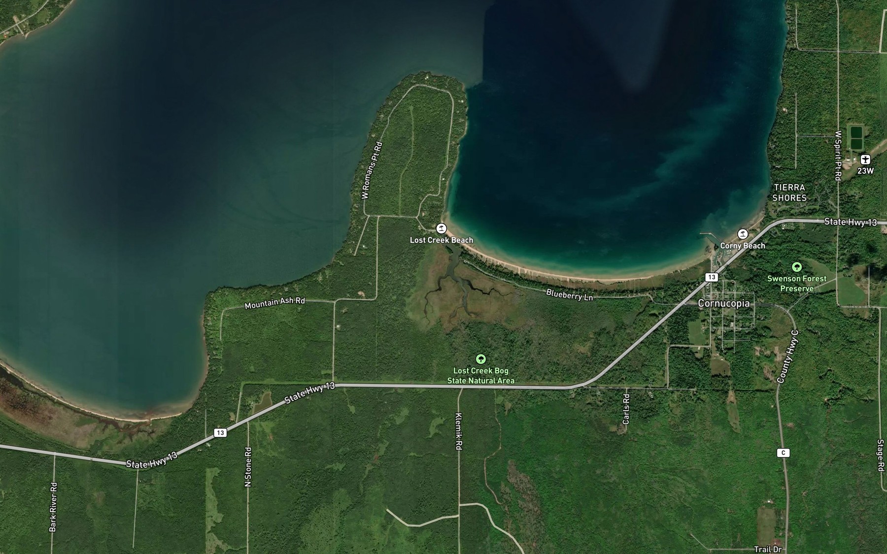 Satellite map of the Lost Creek Number Two