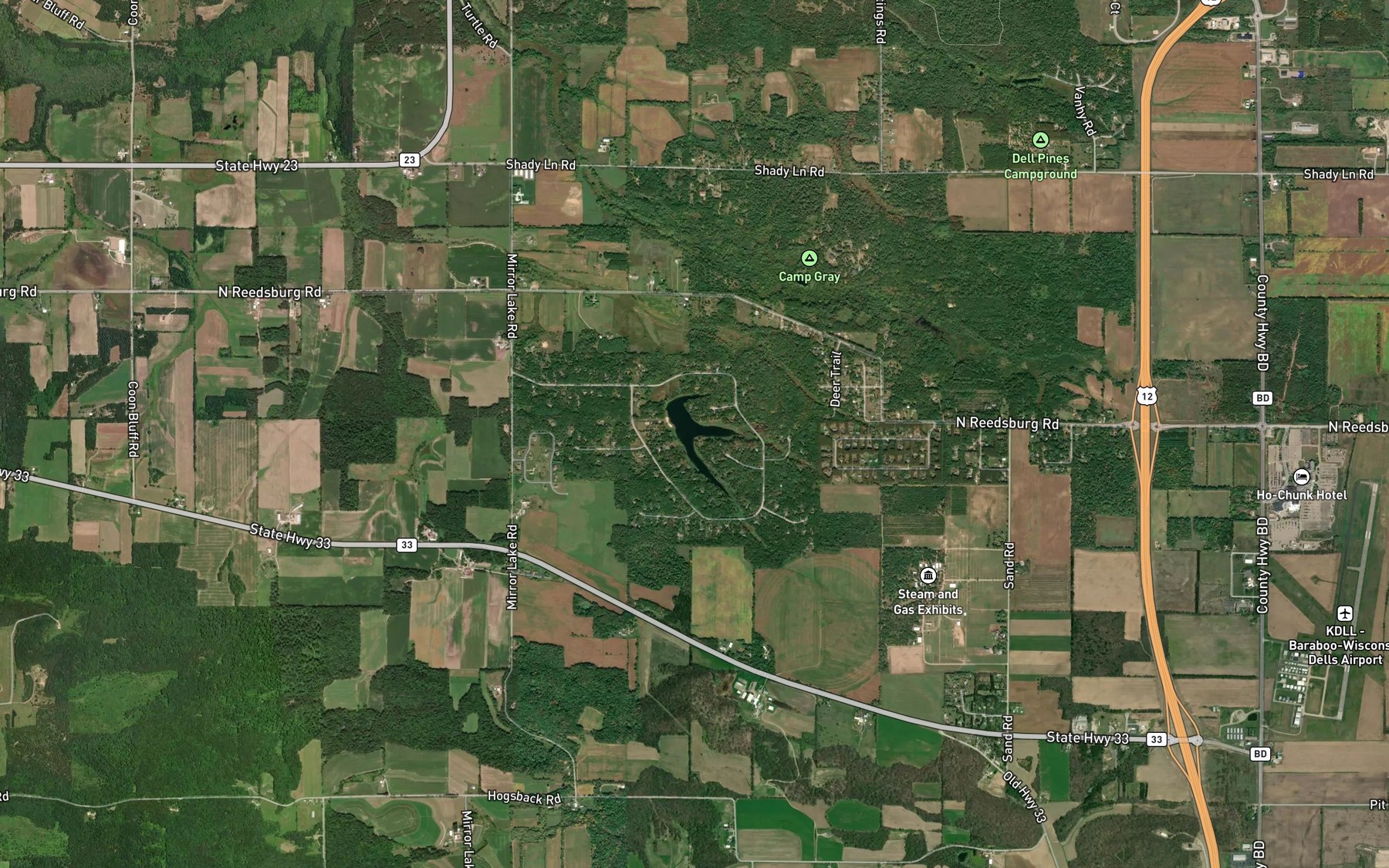 Satellite map of the Buckhorn Lake