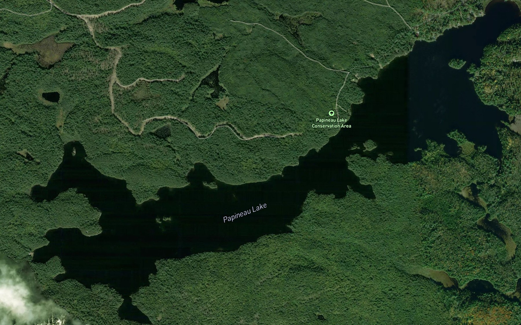 Satellite map of the Papineau Lake