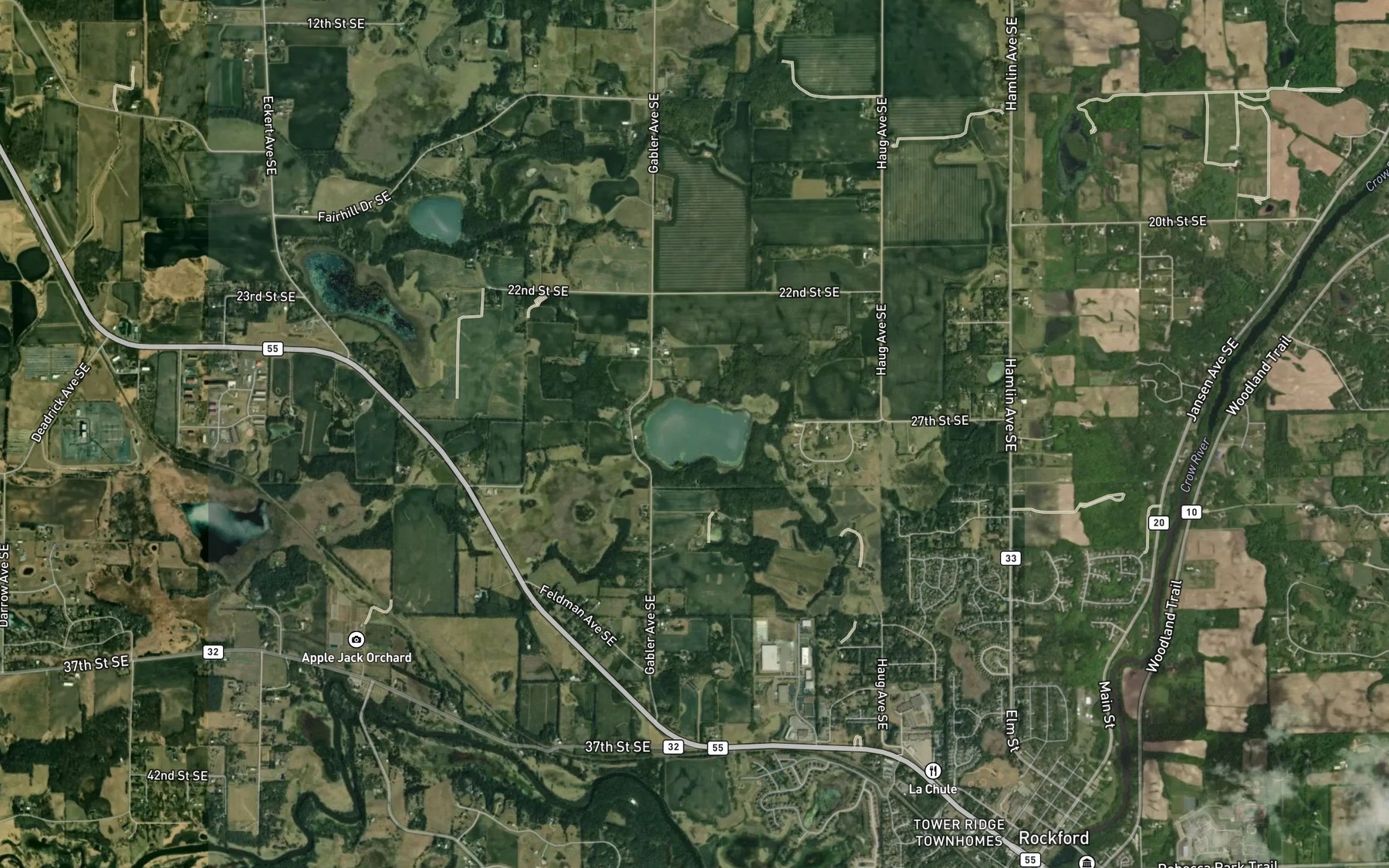 Satellite map of the Spotanski Lake