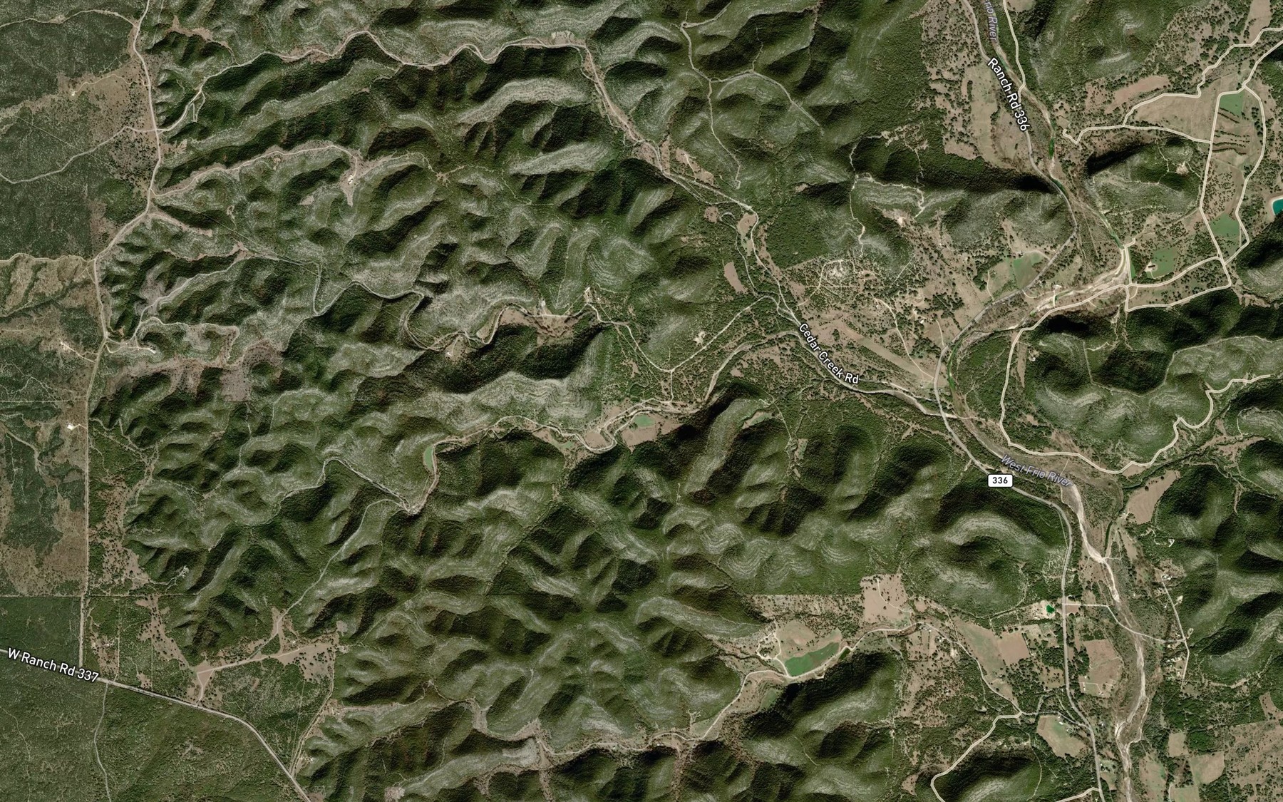 Satellite map of the North Cedar Creek