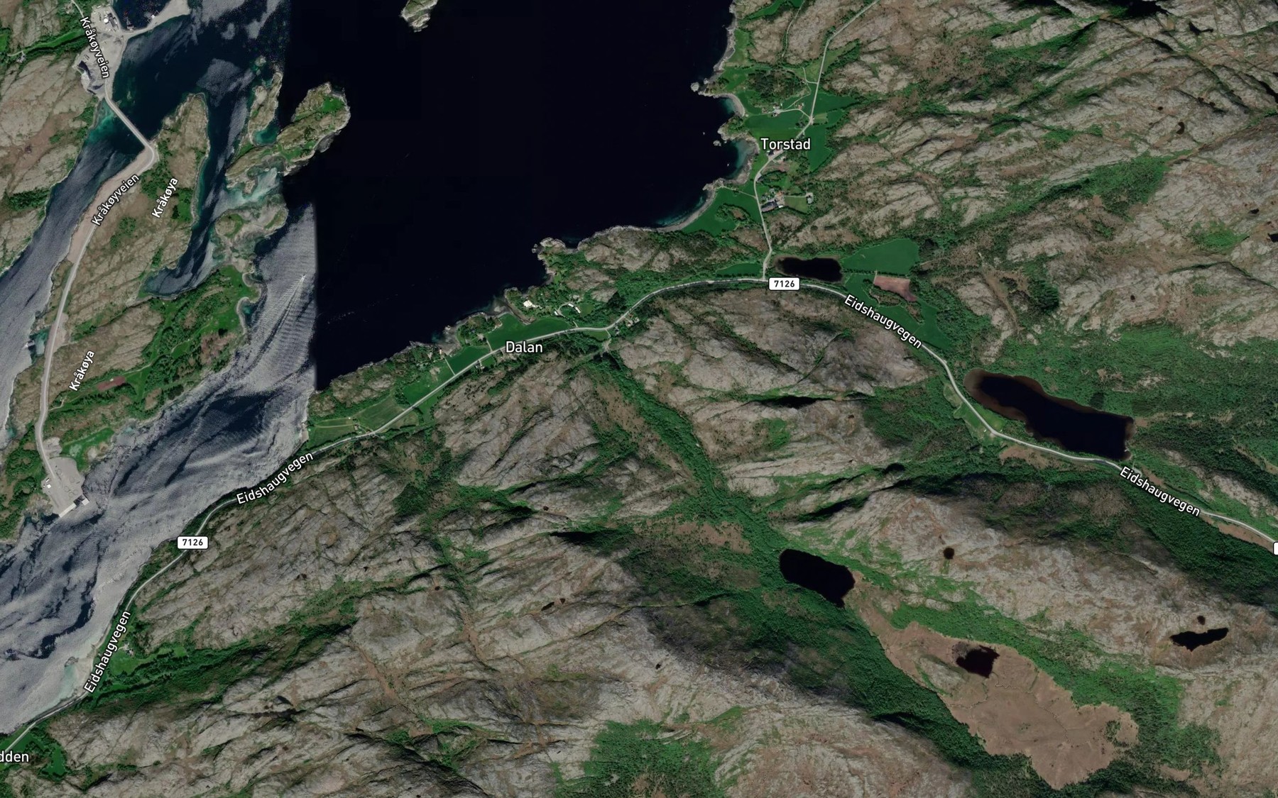 Satellite map of the Bidalselva