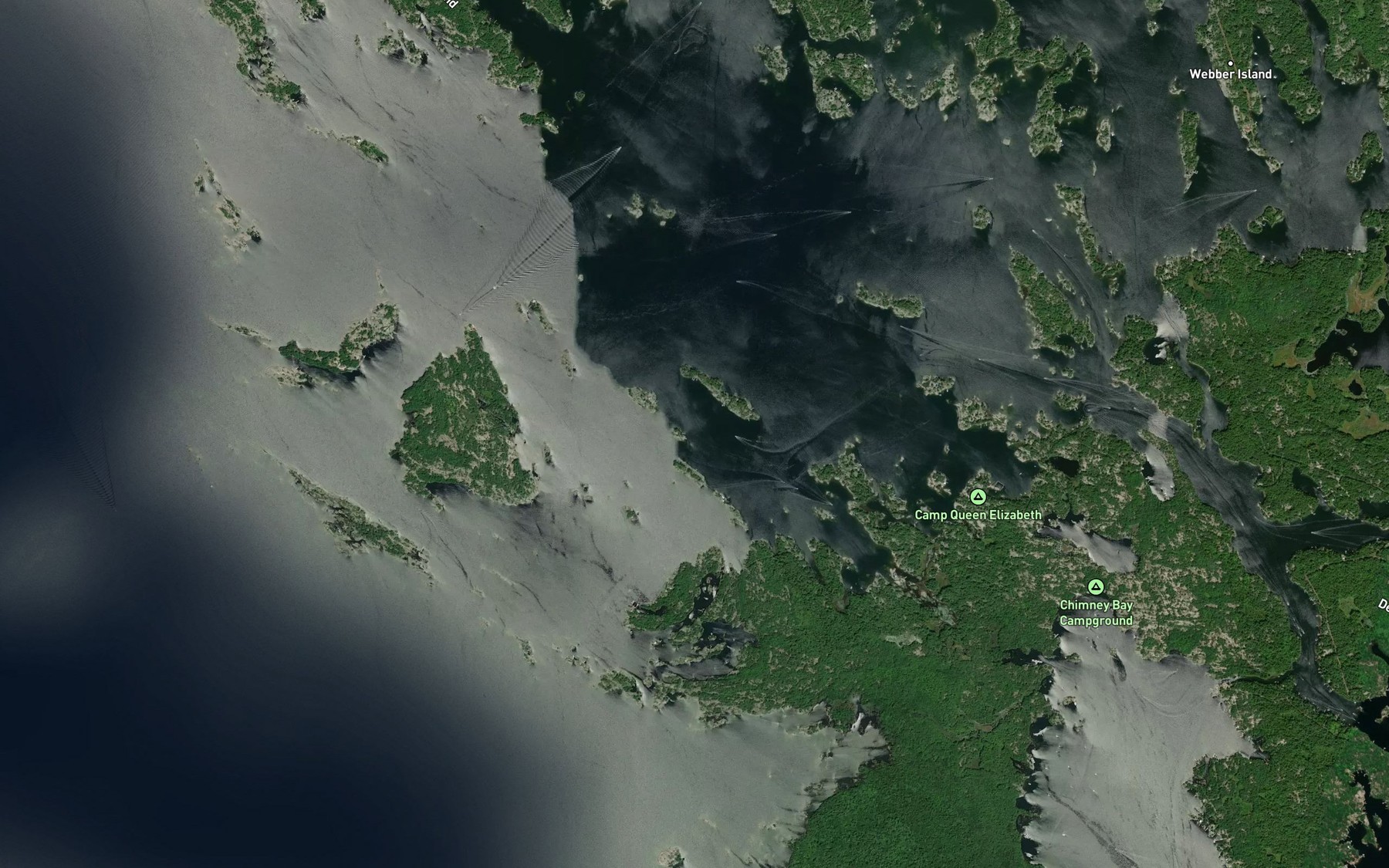 Satellite map of the Pirates Cove