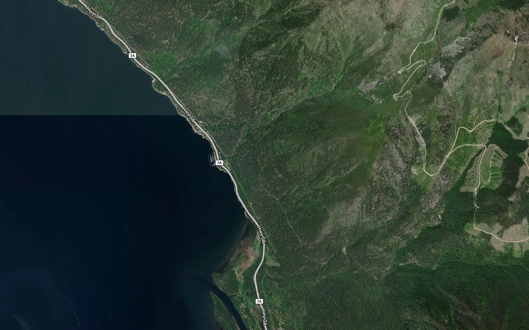 Satellite map of the Kuskonook Creek