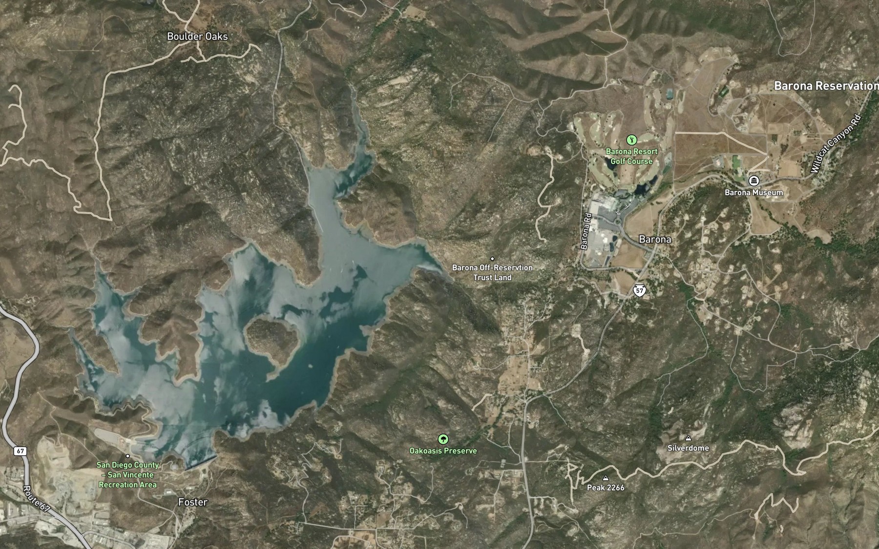 Satellite map of the Barona Bay