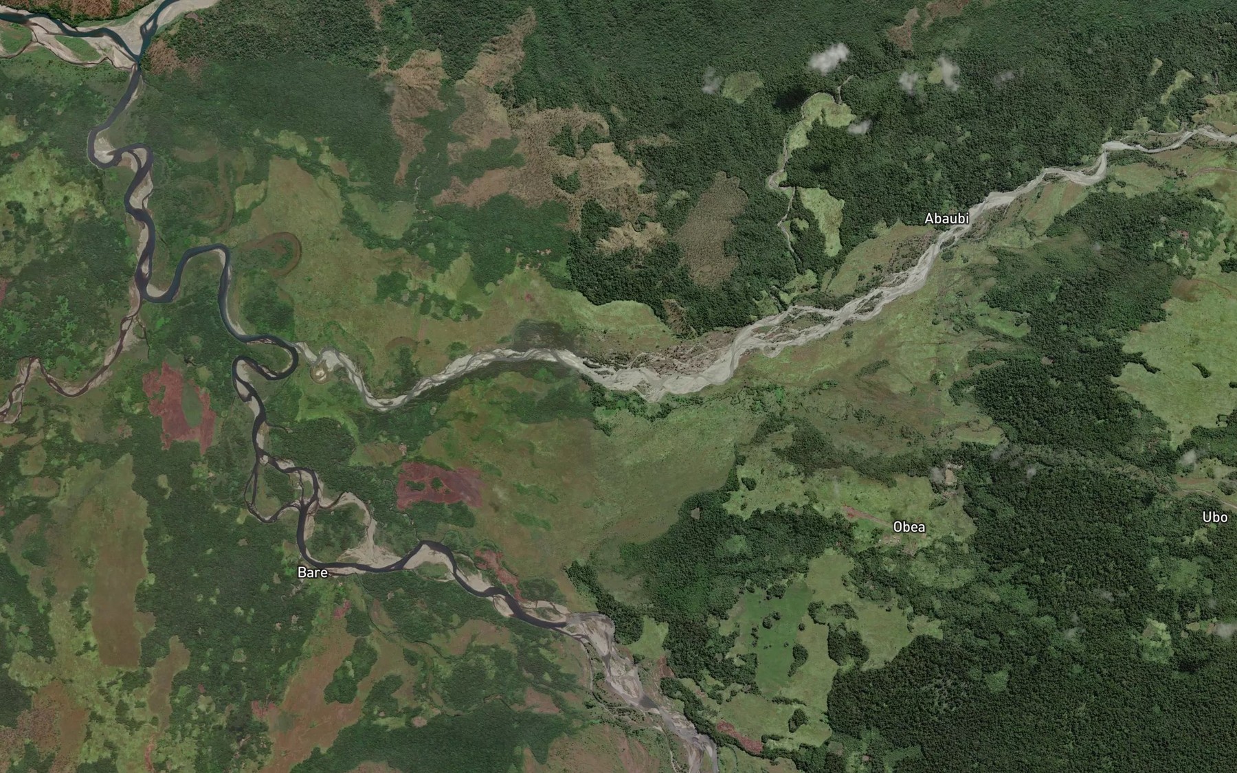 Satellite map of the Ibinambo River