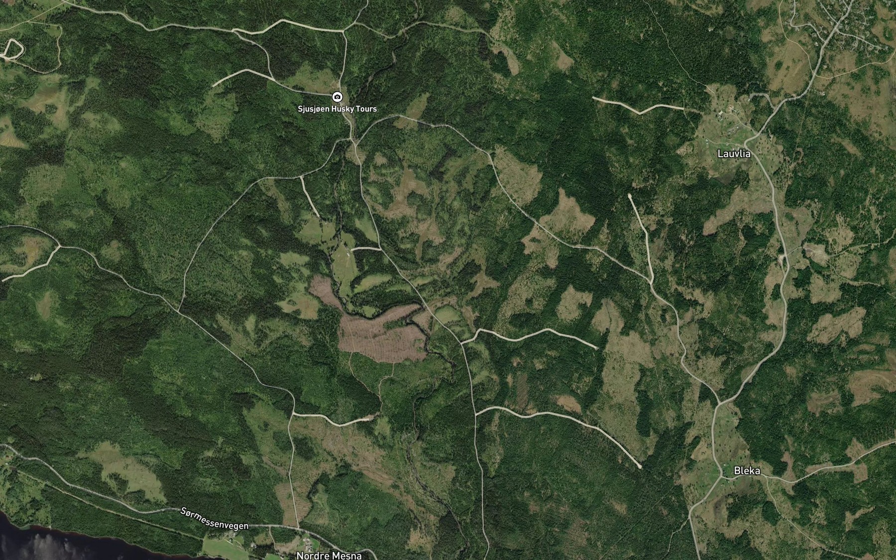 Satellite map of the Bjorlykkjebekken