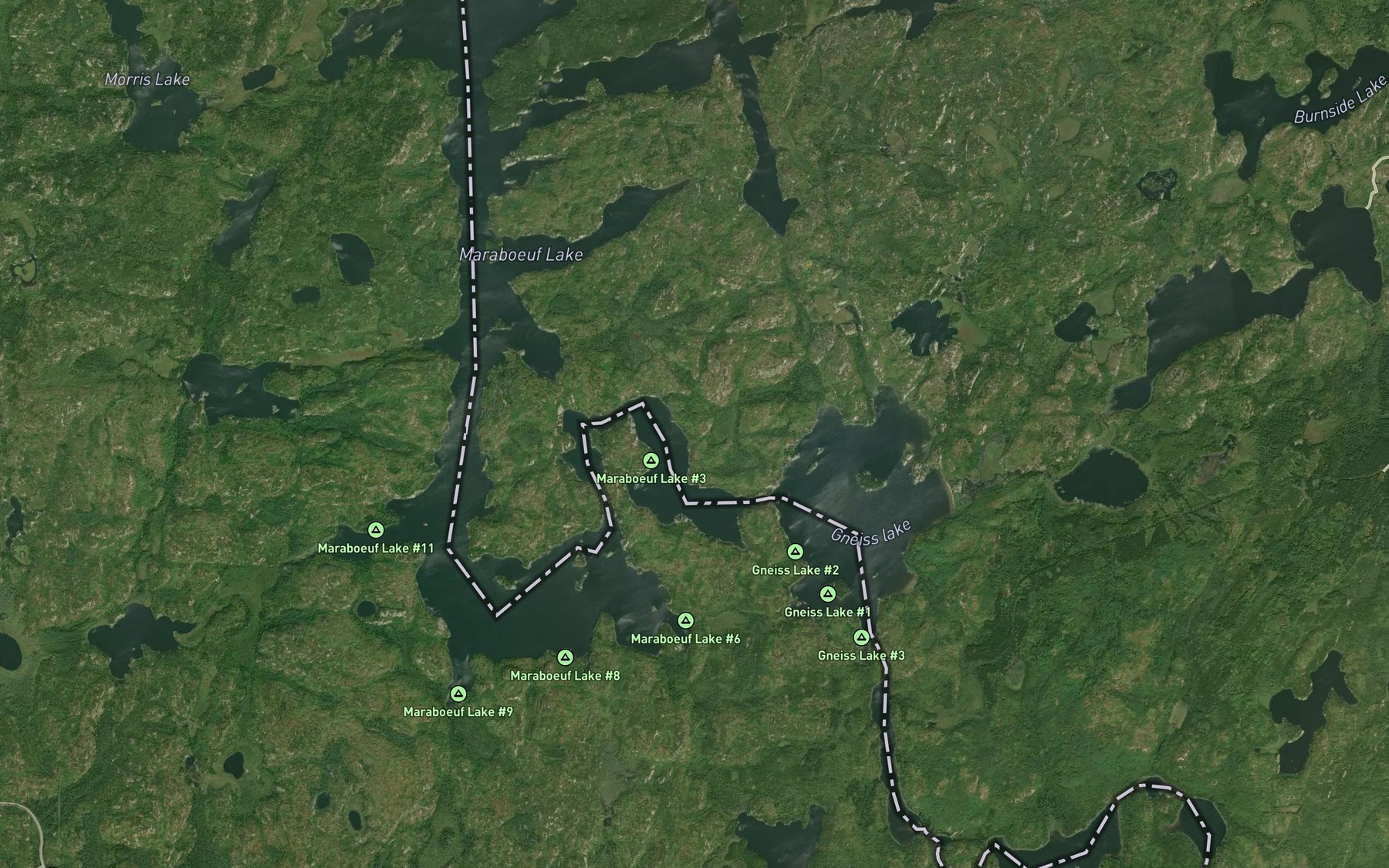 Satellite map of the Devils Elbow
