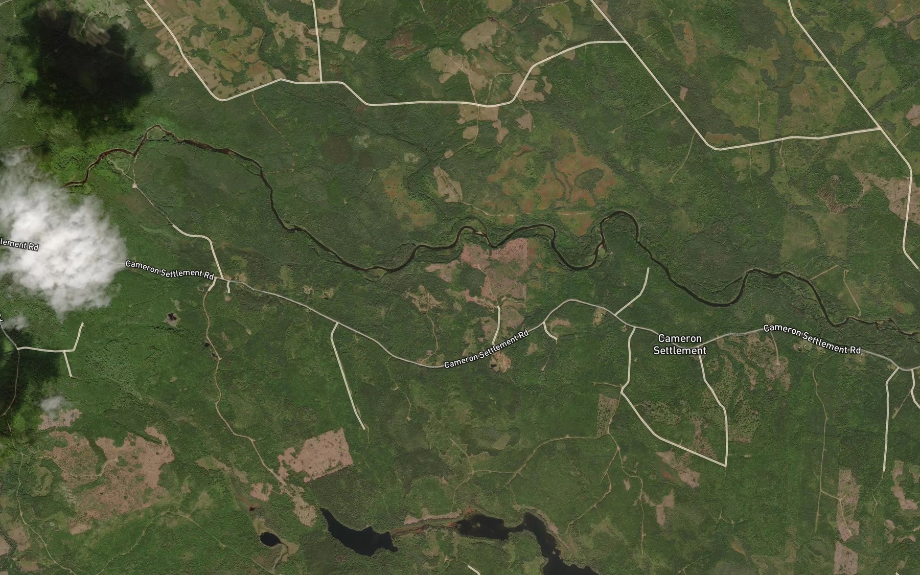 Satellite map of the Beaver Brook