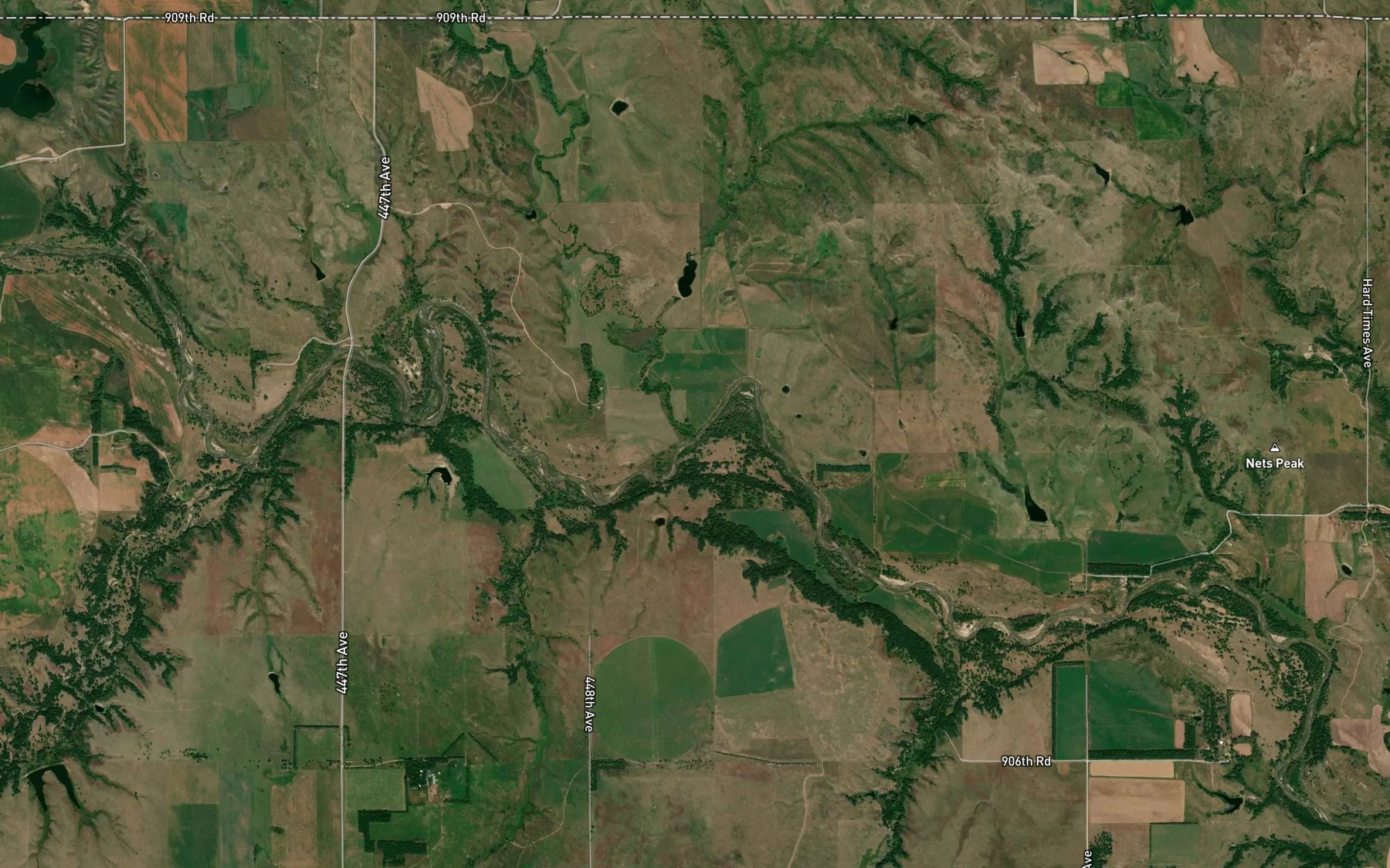 Satellite map of the Buffalo Creek