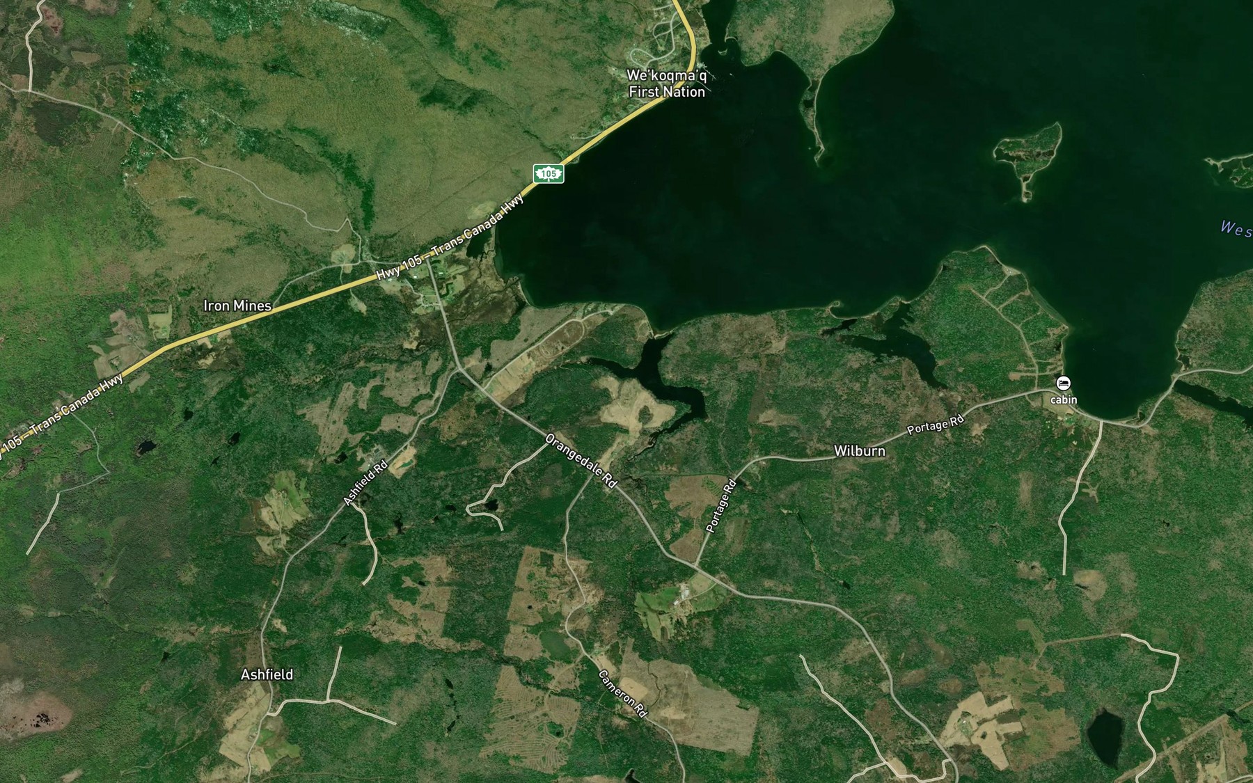 Satellite map of the Little Ferguson Brook