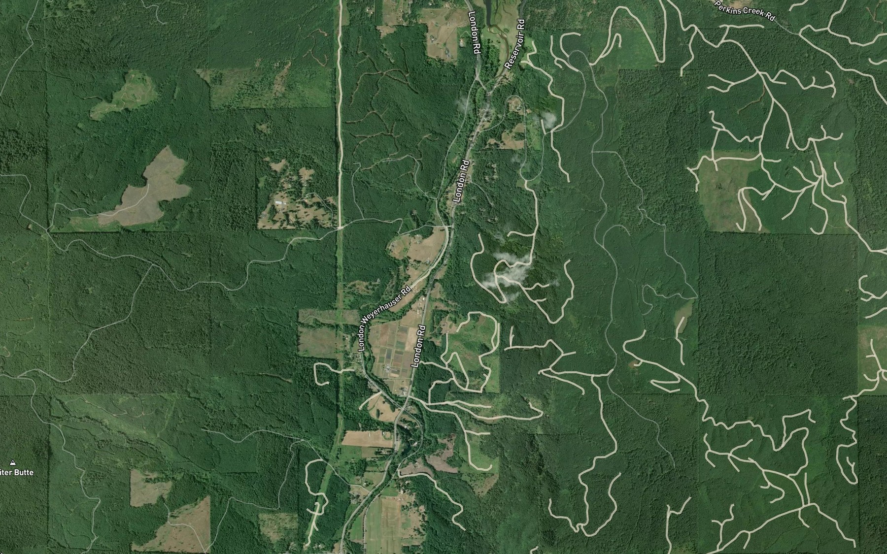 Satellite map of the Alex Small Creek