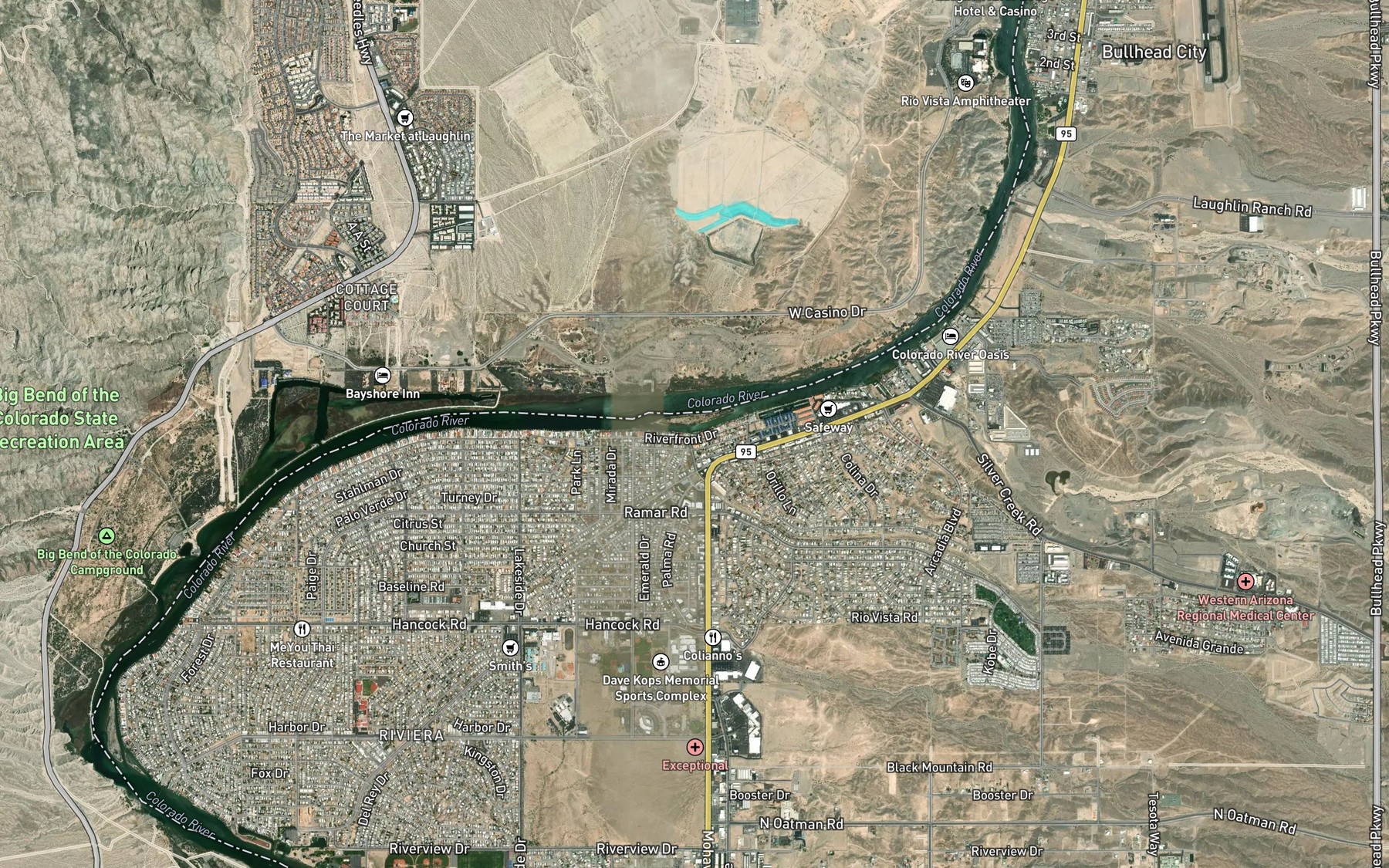 Satellite map of the Montana Wash