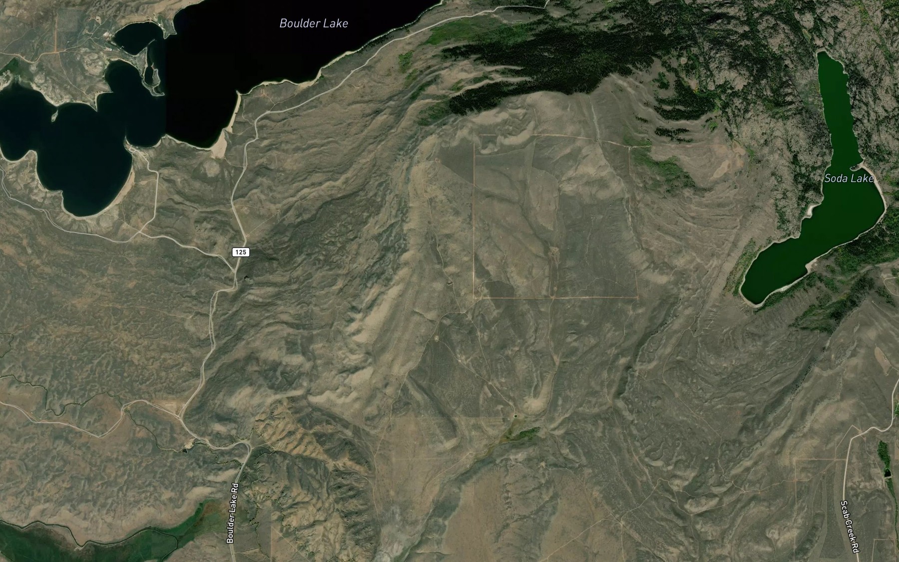 Satellite map of the Boulder Lake Reservoir Number 7