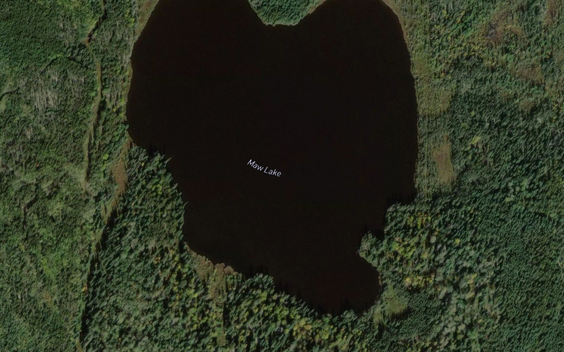 Satellite map of the Maw Lake