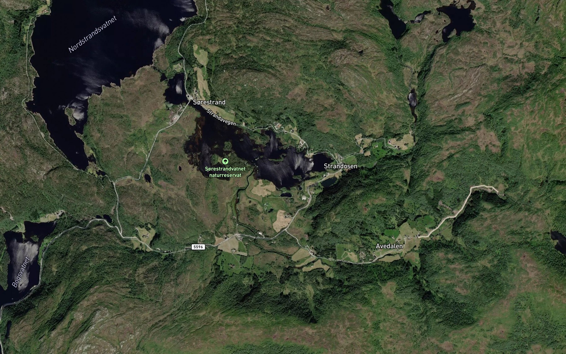 Satellite map of the Sorestrandsvatnet