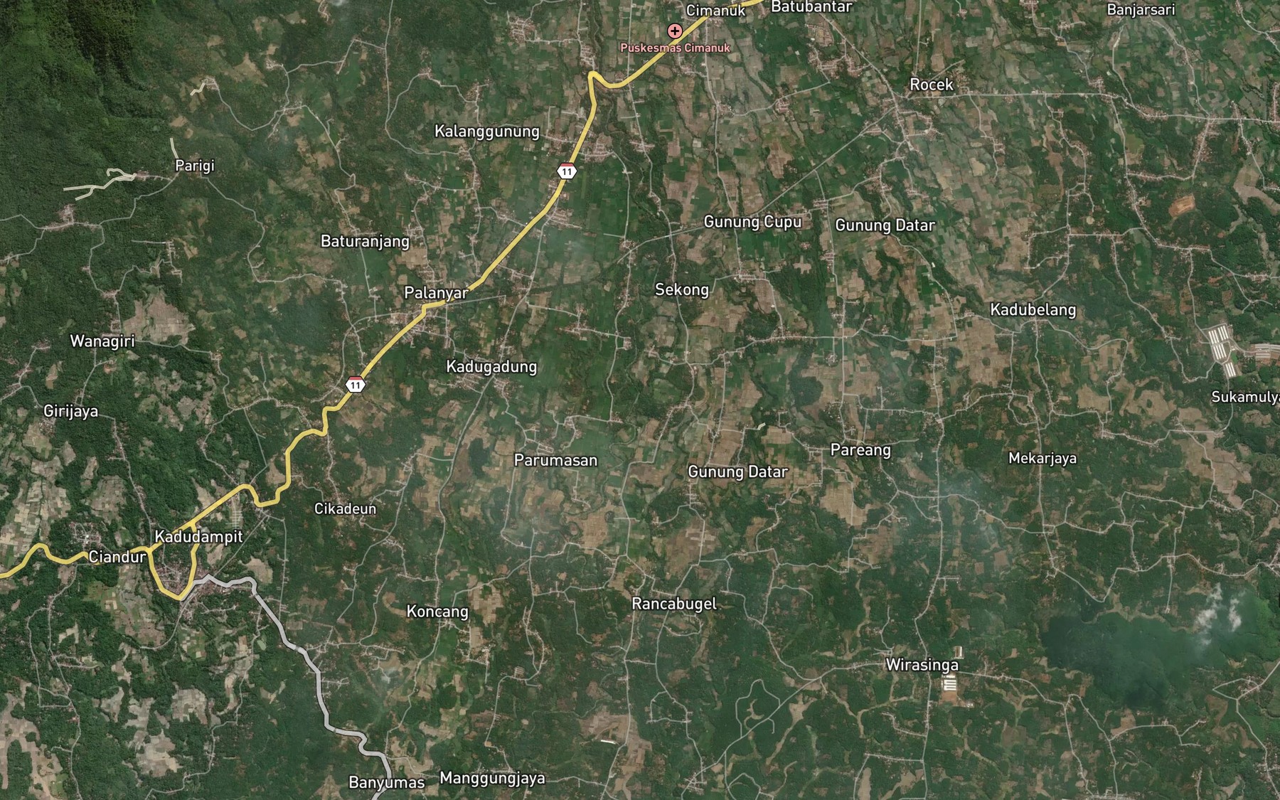 Satellite map of the Ci Akup