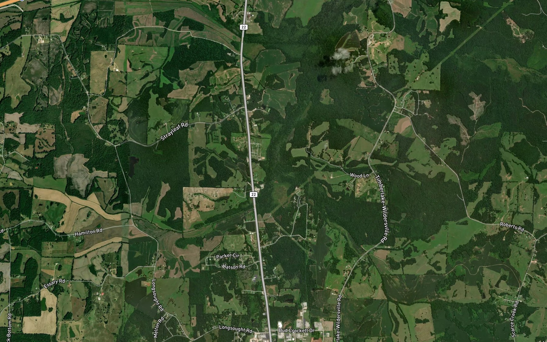 Satellite map of the Olive Branch
