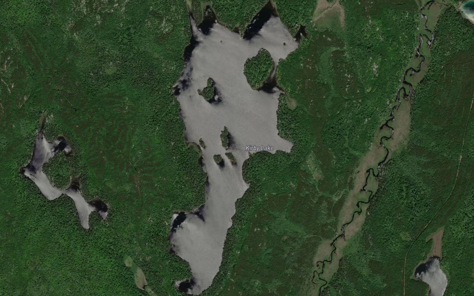 Satellite map of the Kirby Lake
