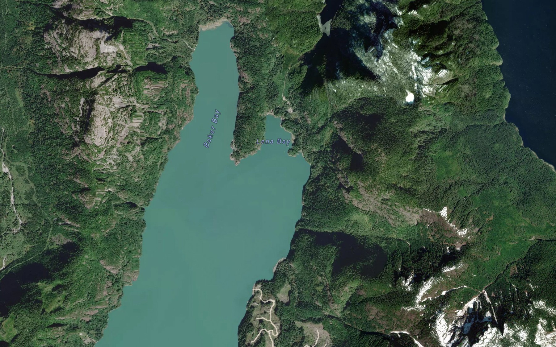 Satellite map of the Lena Bay