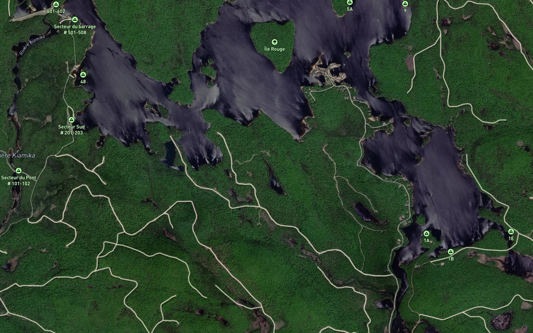 Satellite map of the Lac aux Menes