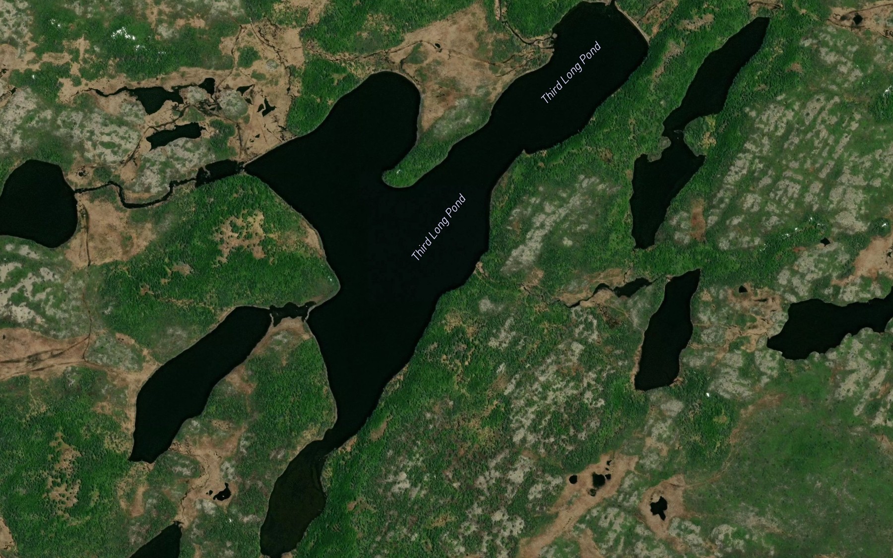 Satellite map of the Third Long Pond