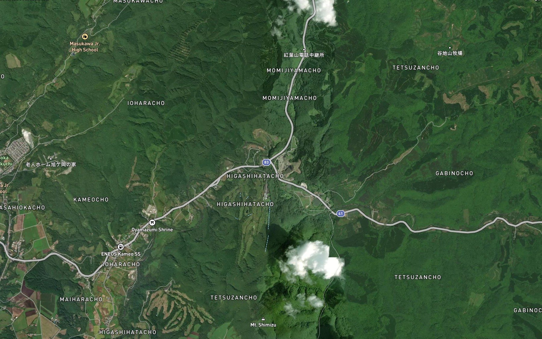 Satellite map of the Nurui Gawa