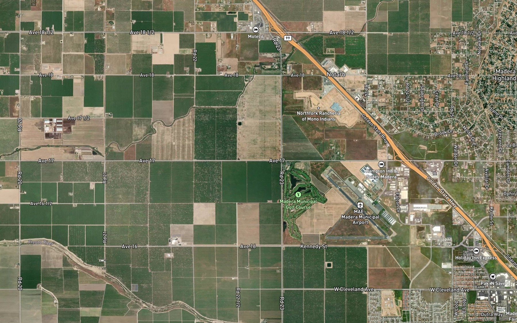Satellite map of the Airport Ditch