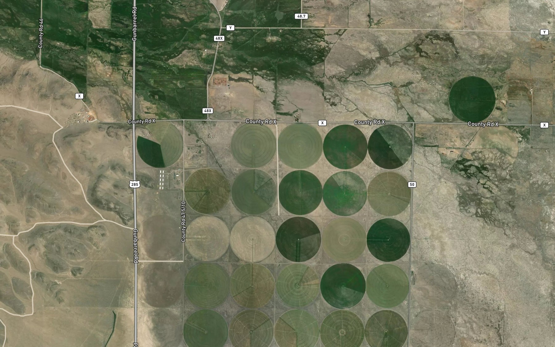 Satellite map of the Proffitt McDonough Ditch
