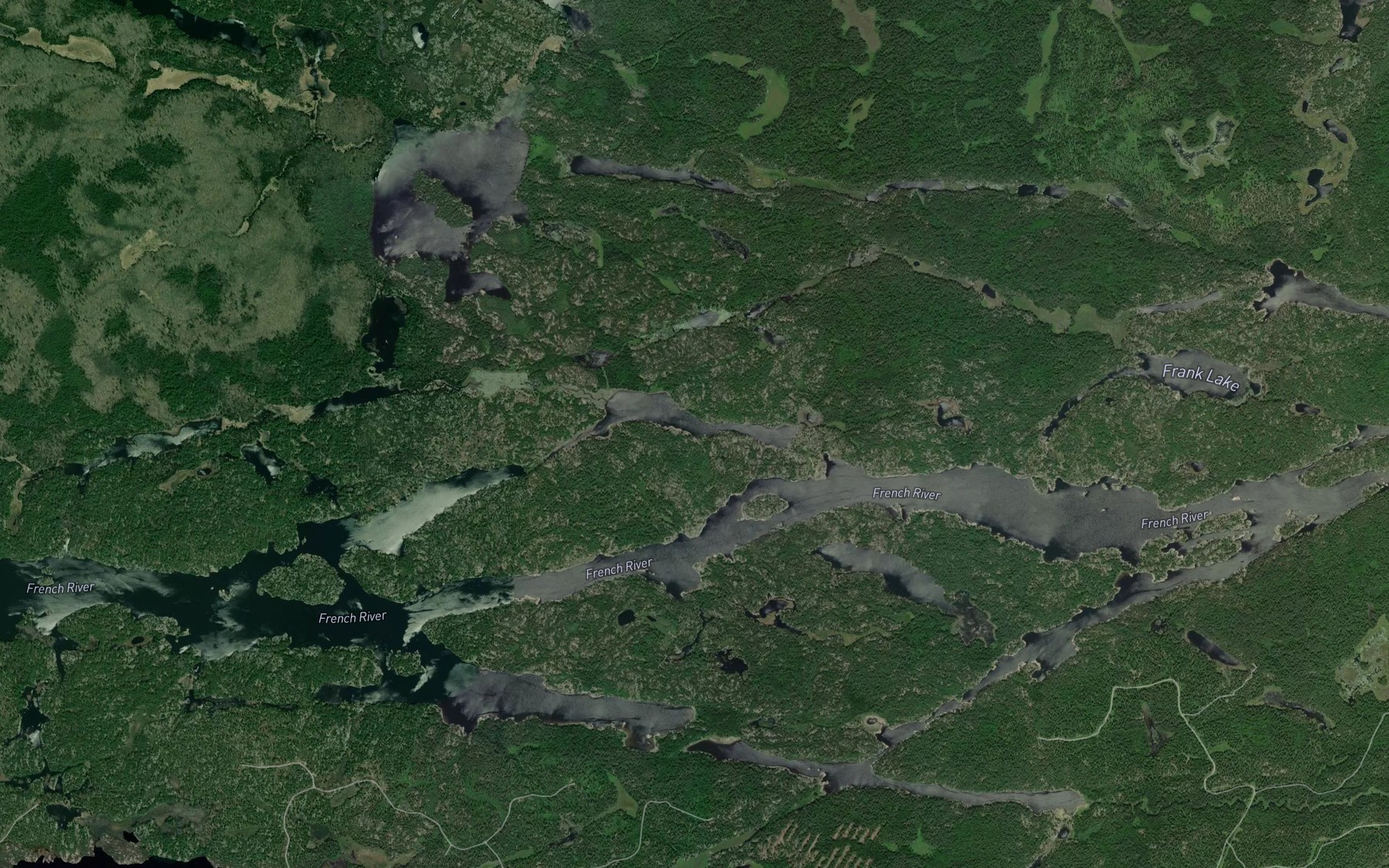 Satellite map of the Bark Lake