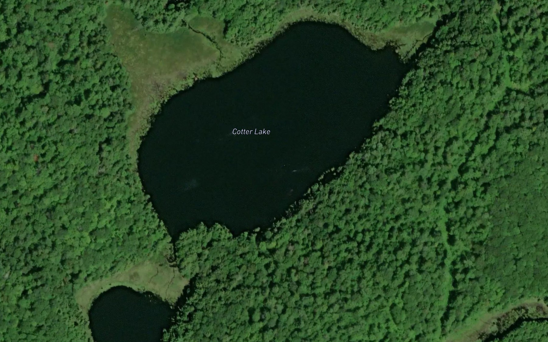 Satellite map of the Cotter Lake