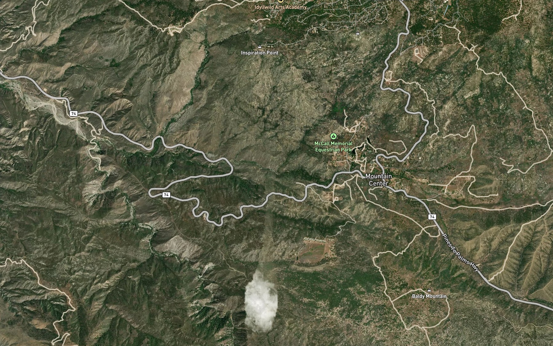 Satellite map of the Coldwater Creek