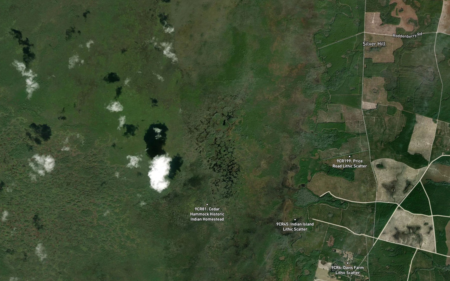 Satellite map of the Christie Lake