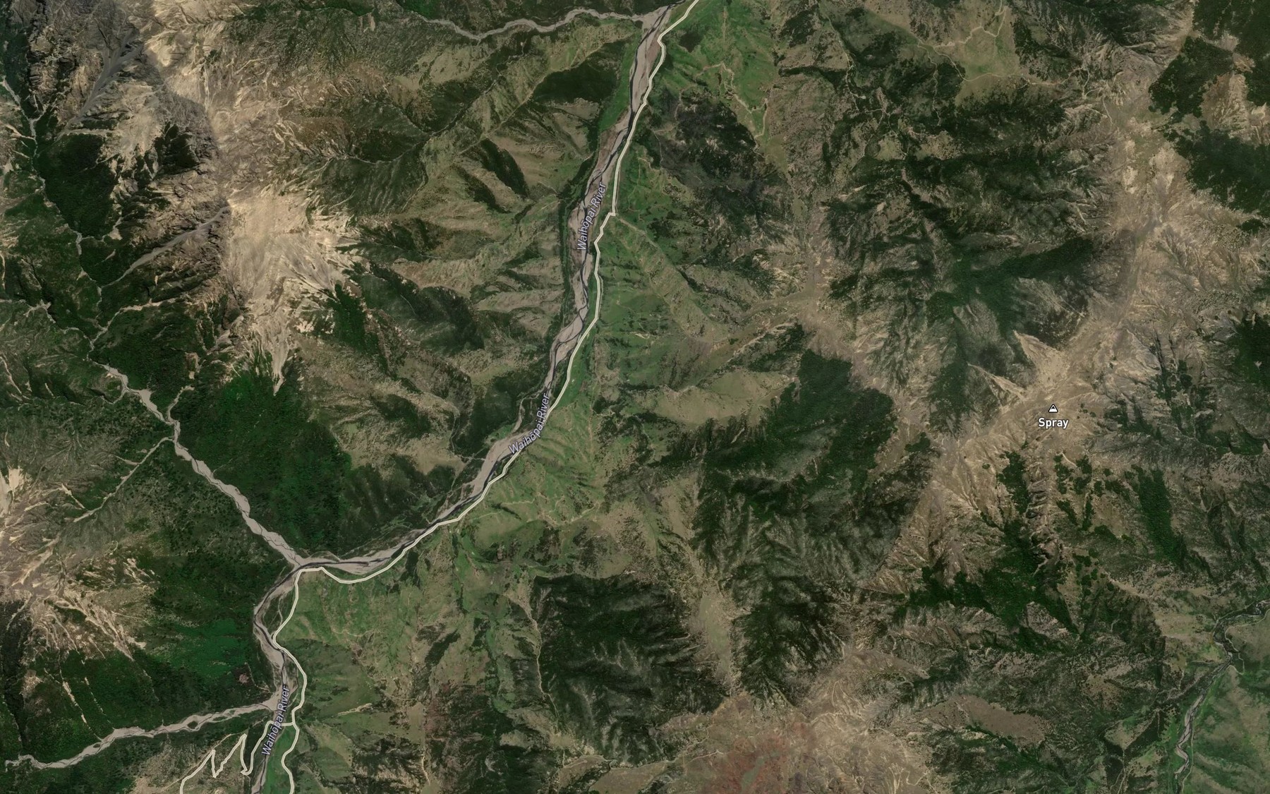Satellite map of the Stans Creek