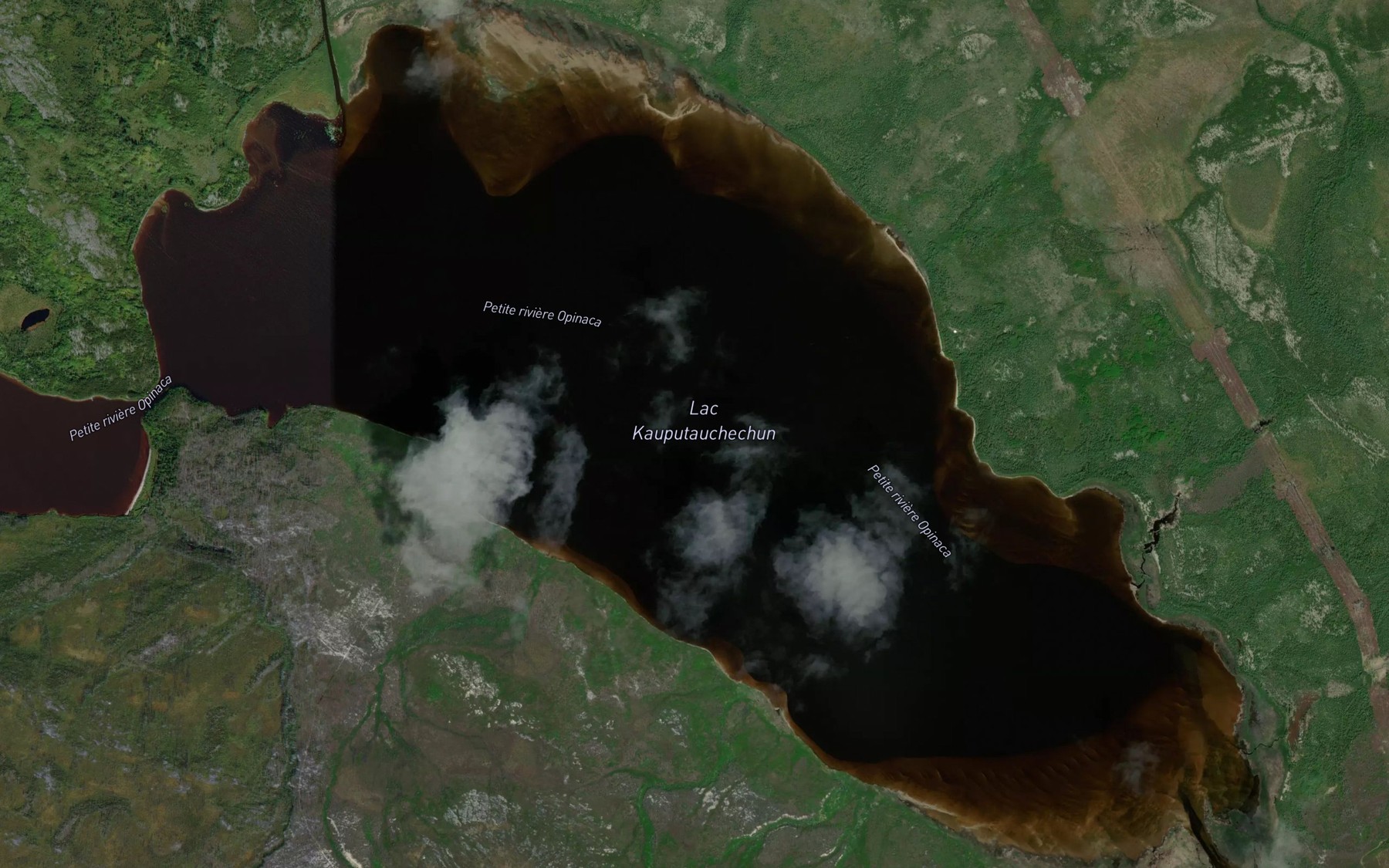 Satellite map of the Lac Kauputauchechun