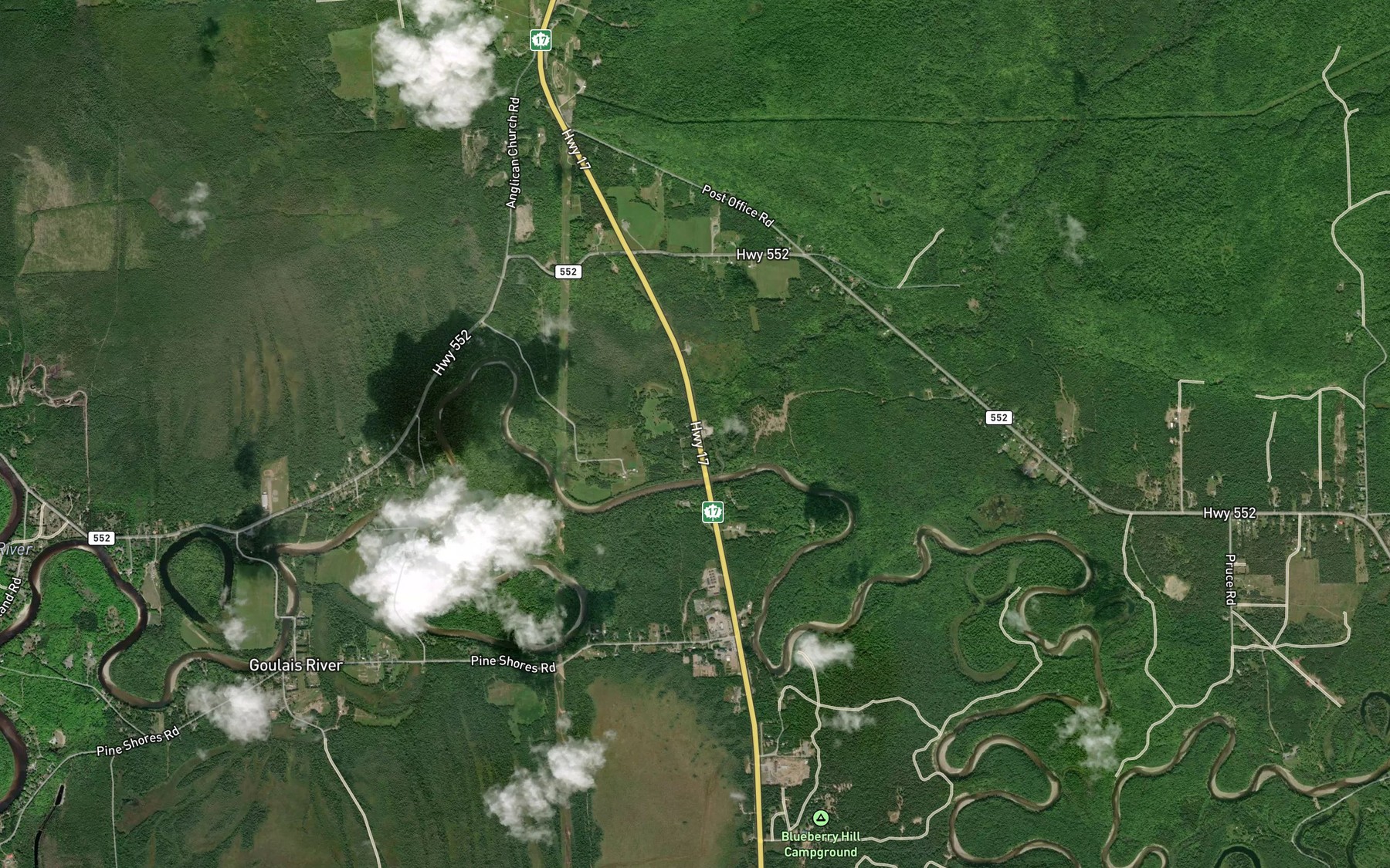 Satellite map of the Robertson Creek