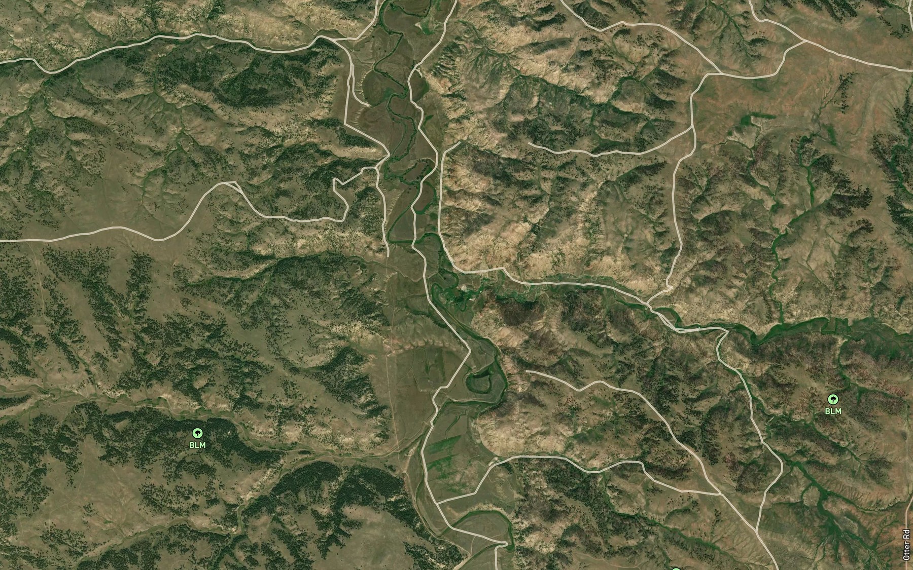 Satellite map of the Stroud Creek