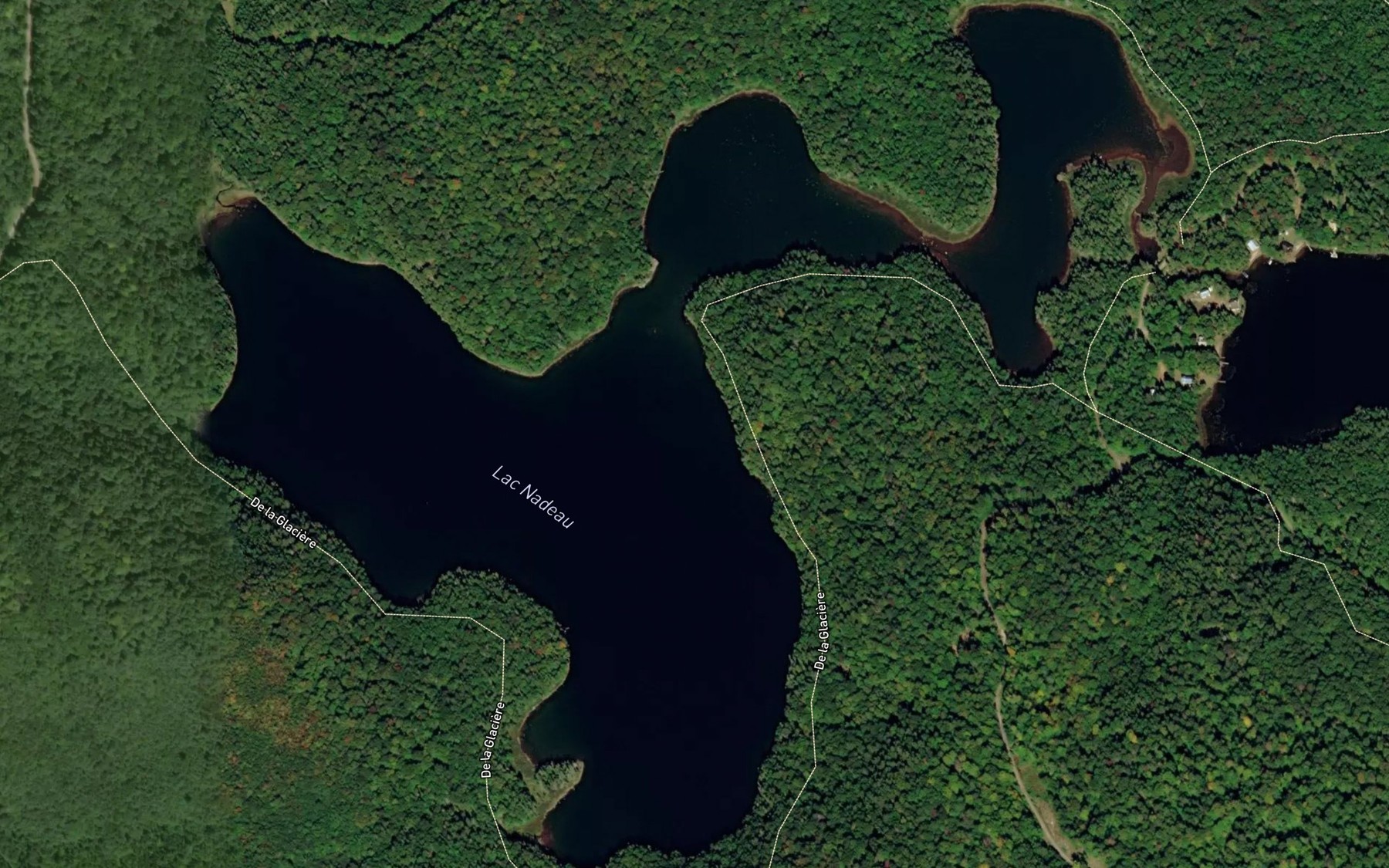 Satellite map of the Lac Nadeau