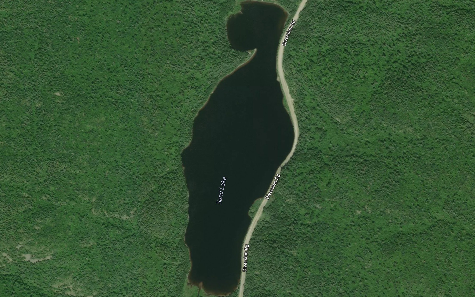 Satellite map of the Sand Lake