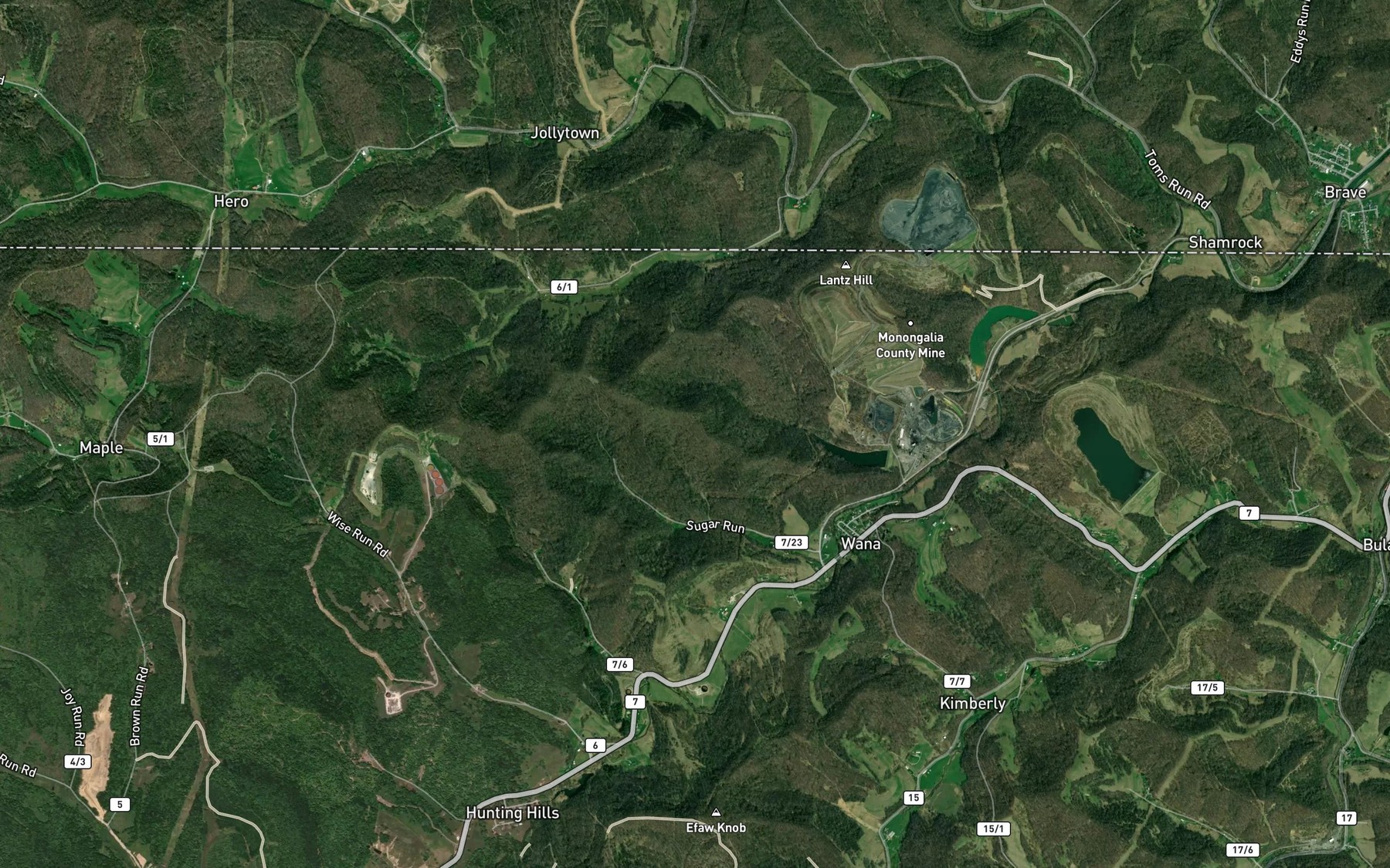 Satellite map of the Pond Number Two