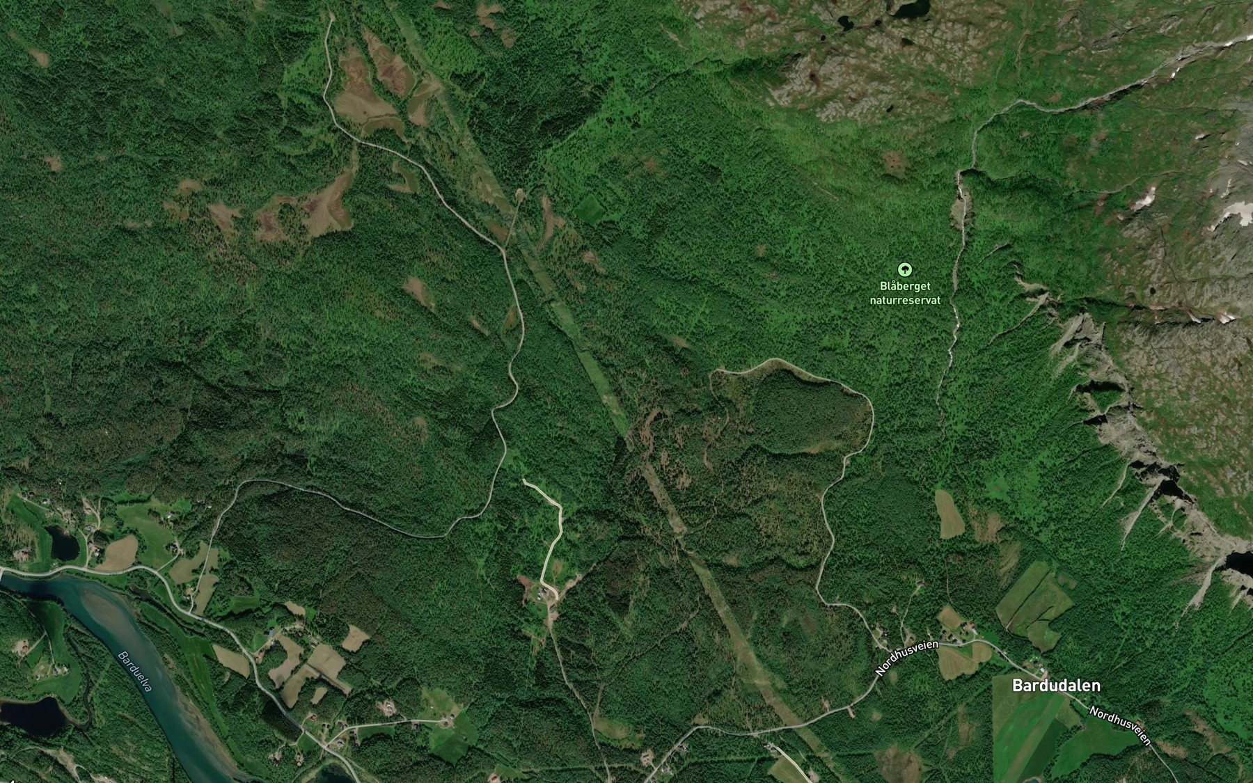 Satellite map of the Libekkfossen