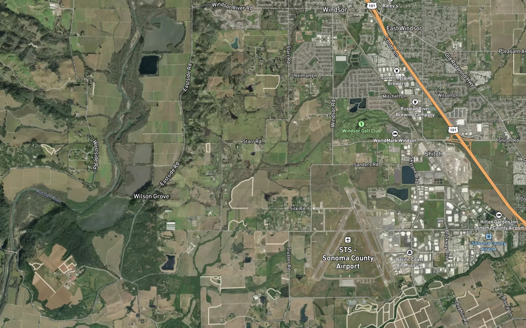 Satellite map of the Pool Creek